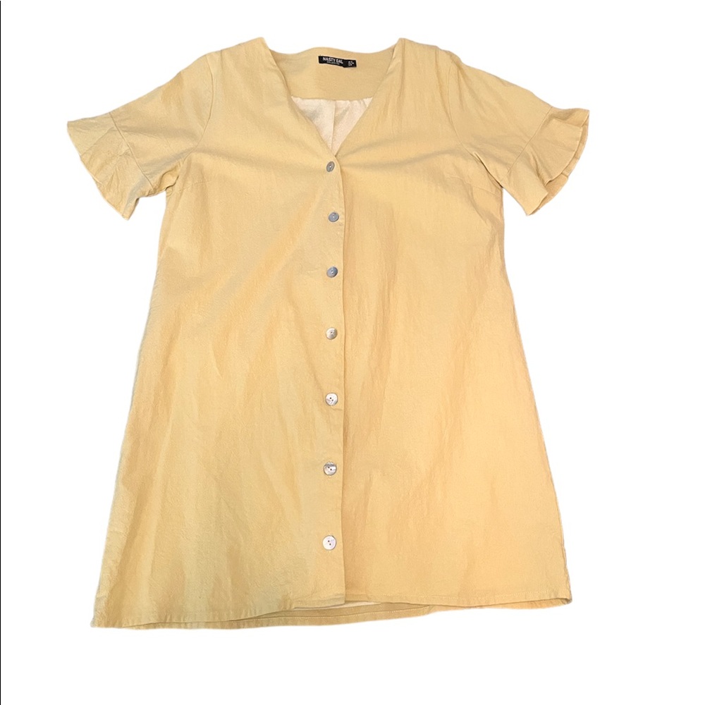 Yellow/Green Nasty Gal Linen Dress